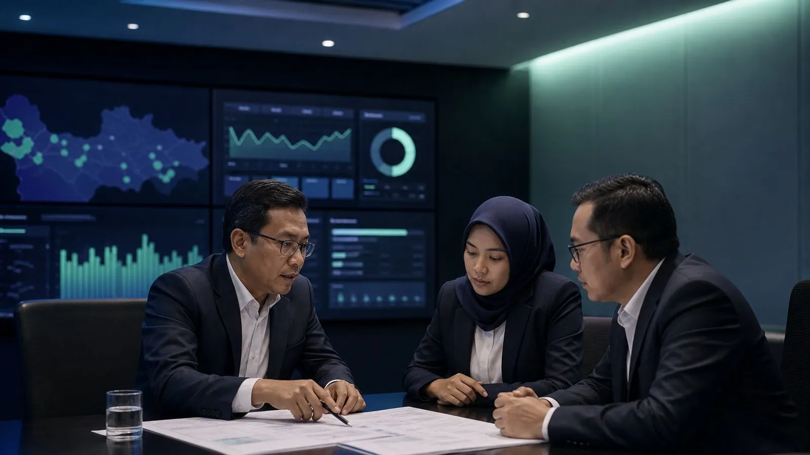 Rapat peninjauan spesifikasi teknis di kantor pemerintah Jakarta